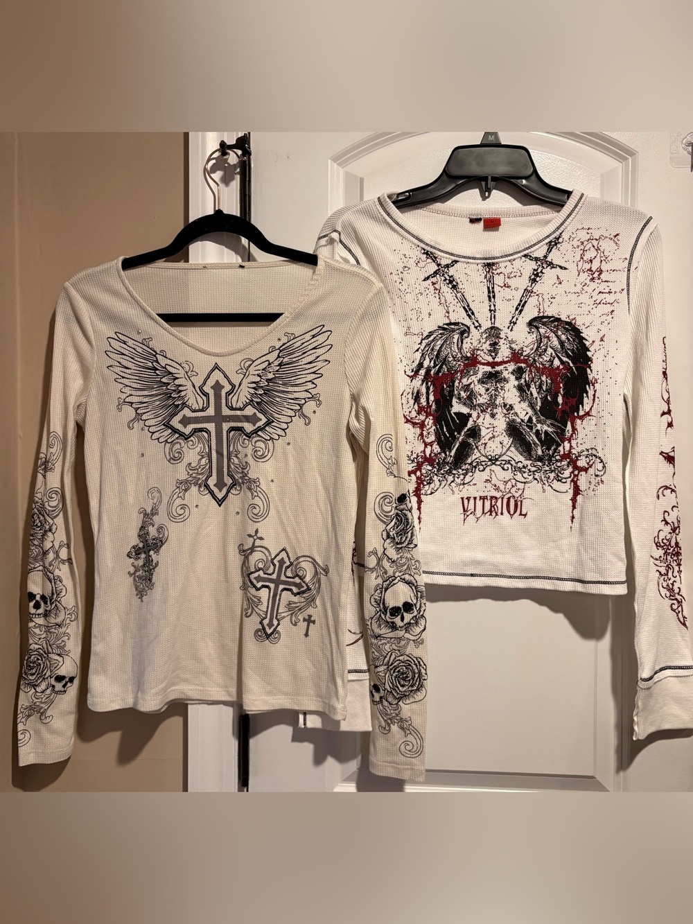 2 Cross, Skull, Roses Tops 🥀